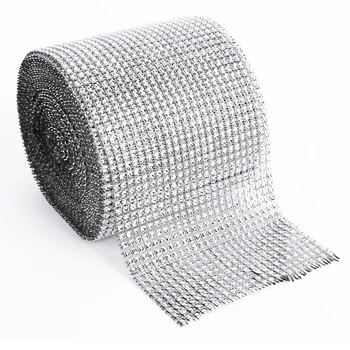 

Rhinestone net 12 x 914cm 10 yards diamond shiny ribbon Wedding Party decoration
