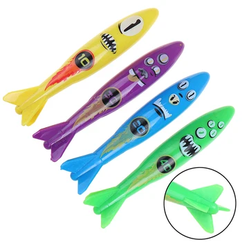

4PCS Torpedo Rocket Throwing Toy Pool Game Toy Seaweed Grass Swimming Pool Summer Beach Sticks Toys For Children
