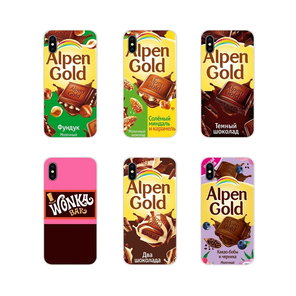 Для Samsung A10 A30 A40 A50 A60 A70 Galaxy S2 Note 2 3 Grand Core Prime Alenka Bar Wonka шоколад alpen Золотой Мягкий