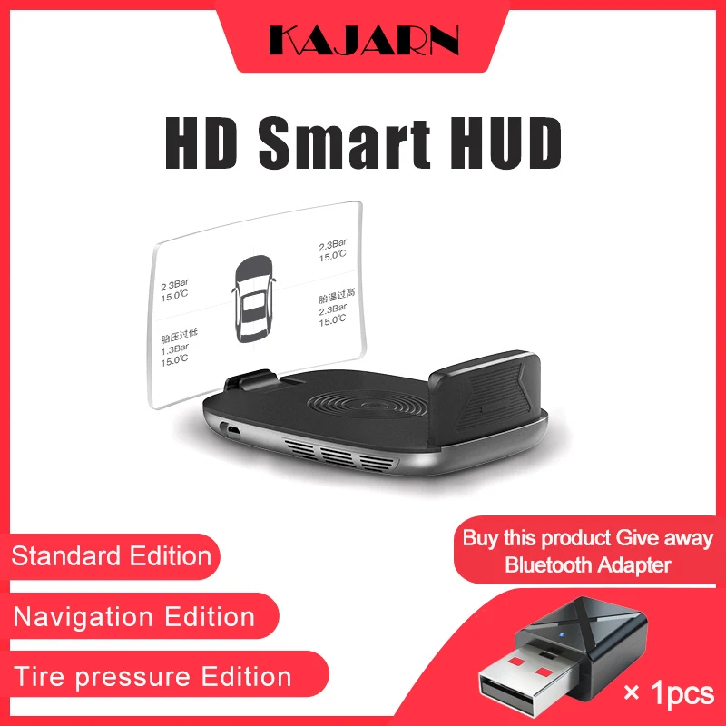 

KAJARN HUD OBD2 Car Accessories Projector GPS Navigation TPMS car alarm Vehicle monitoring Universal car hud Tire Pressure Senso