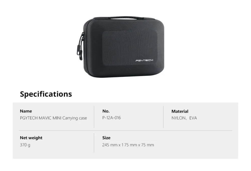 PGYTECH MAVIC MINI чехол для переноски из жесткого материала, износостойкая ткань, компактный и портативный