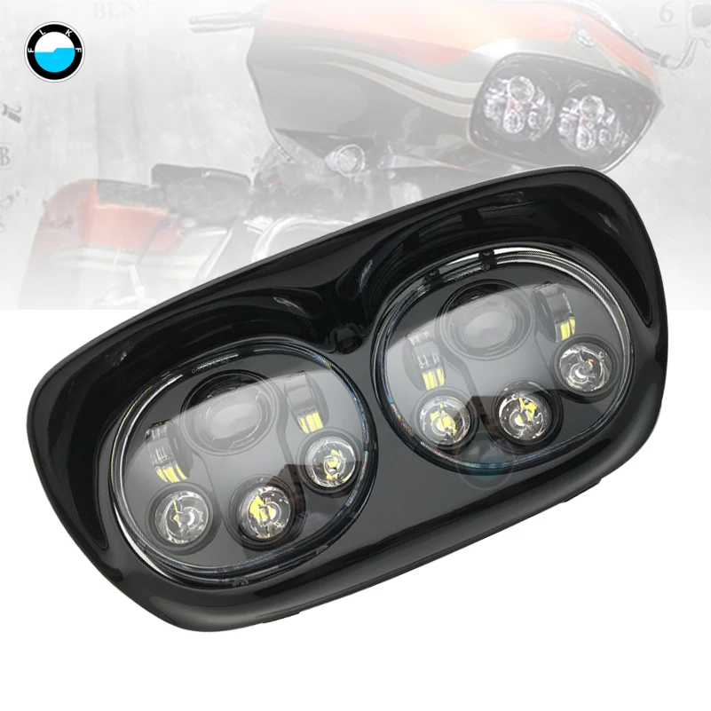 Светодиодный фонарь для мотоцикла, аксессуары 5-3/", двойной луч, мотоцикл, галогенное кольцо, ангельские глазки, светодиодный фонарь