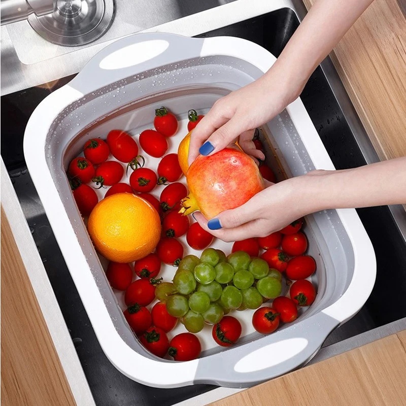 Folding cutting board multifunctional foldable sink drain rack sink sink sink cutting board colander kitchen tools