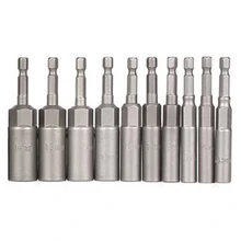 SHGO HOT-10Pc, 1/4 дюймов, гаечный ключ, шестигранный Набор торцевых головок, глубокая длина, 1/2 дюймов, ударная дрель, адаптер, сверла
