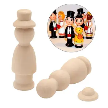 

DIY Log Color Puppet Creative Children Painted Wooden Doll Toys Wooden Peg Dolls DIY Craft For Party Decoration Children Gifts