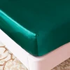 Satin Silk Fitted Sheet high-end Solid Color Mattress Cover Elastic Band Bed Sheet Bedsheet 160x200 ► Photo 3/6