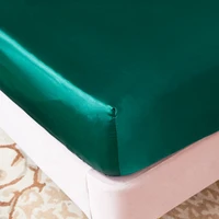 Satin Rayon Fitted Sheet Solid Color Mattress Cover With Elastic Band Bed Sheet High-End Home Hotel Bedding Fit Sheet 3