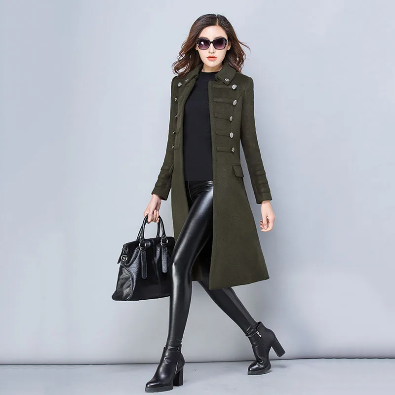 Koop Winter Grote size S 3XL Wol Vrouwen Jas Jas 2018 Herfst Mode Mid lange Hoge kwaliteit Double Breasted Vrouwelijke Bovenkleding ll582