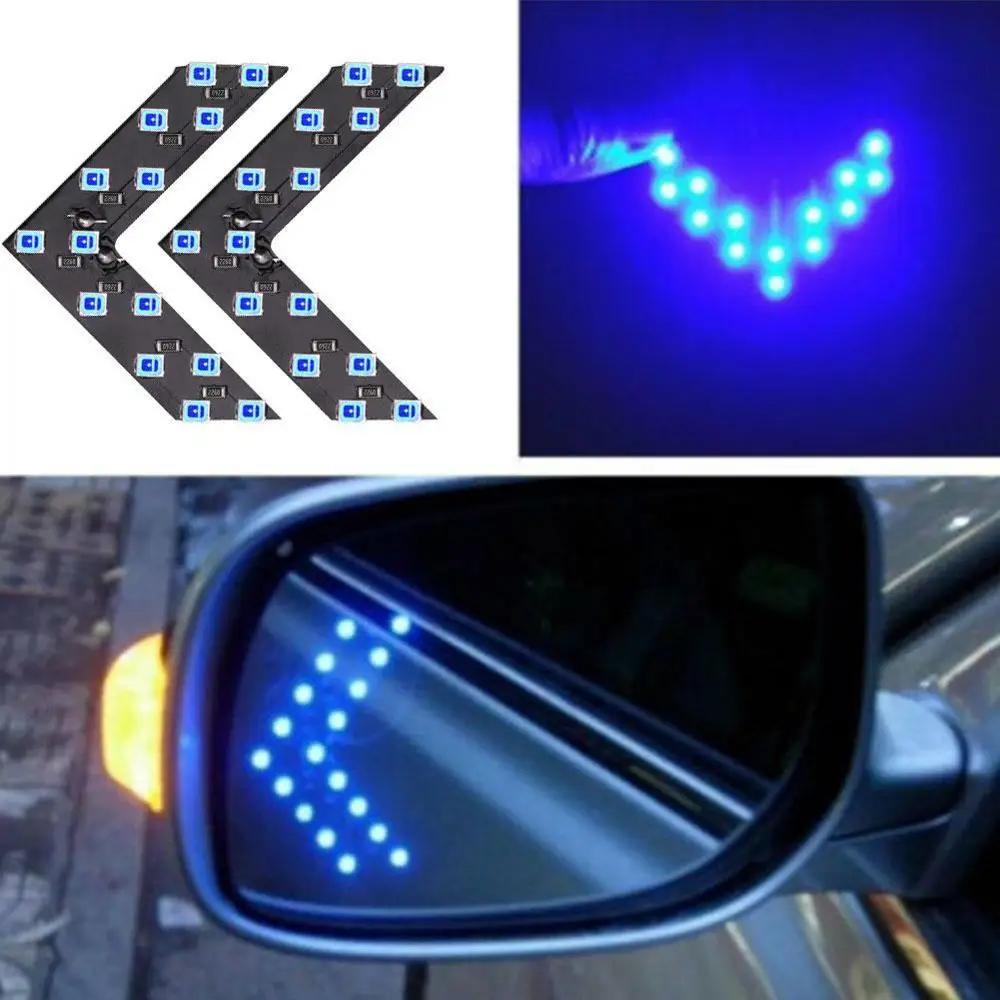 2 шт./лот 14 SMD LED панель со стрелкой для автомобиля зеркало заднего вида Индикатор