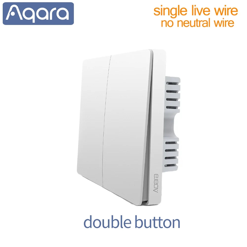 Aqara, умный настенный светильник, переключатель Wi-Fi, приложение Zigbee, управление, умный переключатель, ключ, натуральный провод, живой провод, для Xiaomi, умный дом - Цвет: Single live wire 2
