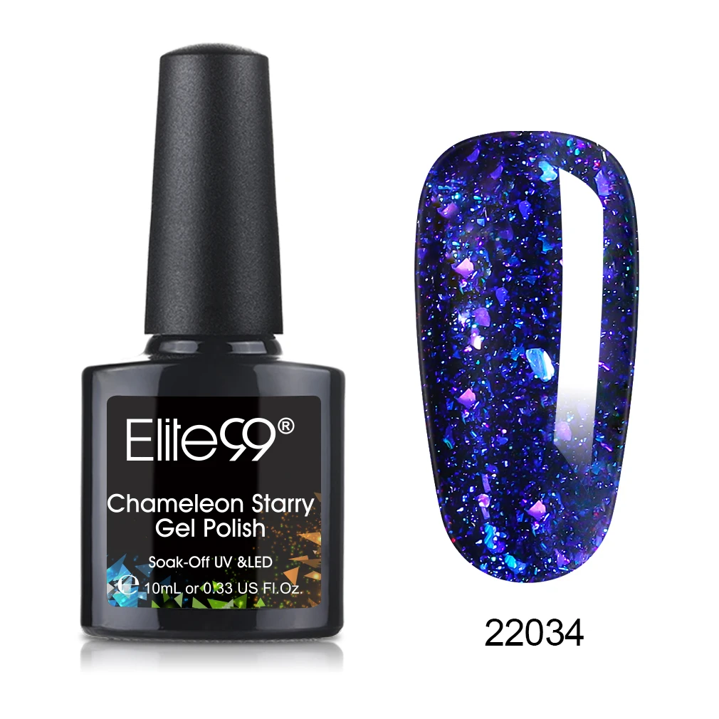 Elite99 Bling Chameleon Holographic Gel Polish Starry Sparkle Glitter Sequins UV Gel Polish Soak Off Nail Art Lacquer Varnish - Цвет: 22034