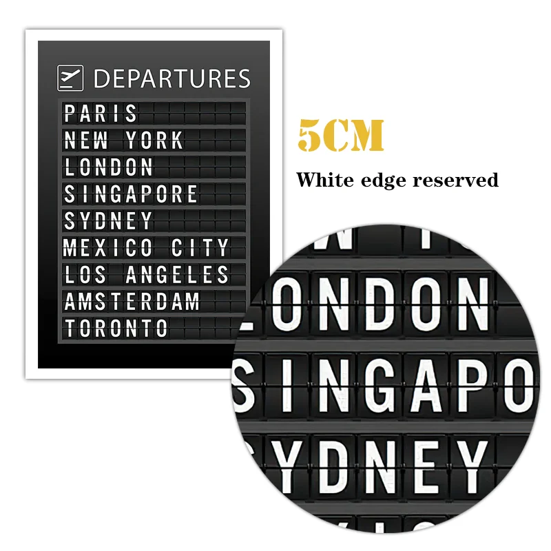 Affiche De Voyage D Aeroport De Destination Toile De Peinture Murale Art De Lune De Miel Citations De Voyage Decoration De La Maison Sans Cadre Aliexpress