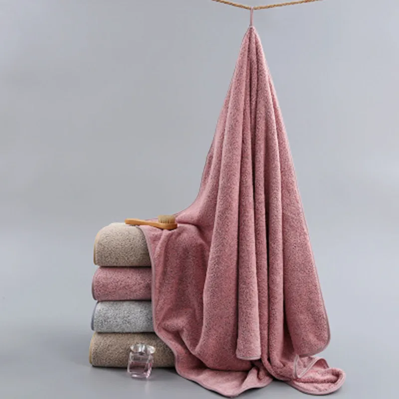 thick and big Bamboo Charcoal Coral Velvet Bath Towel For Adult Soft Absorbent Microfiber Fabric Towel Household Bathroom Towel 3