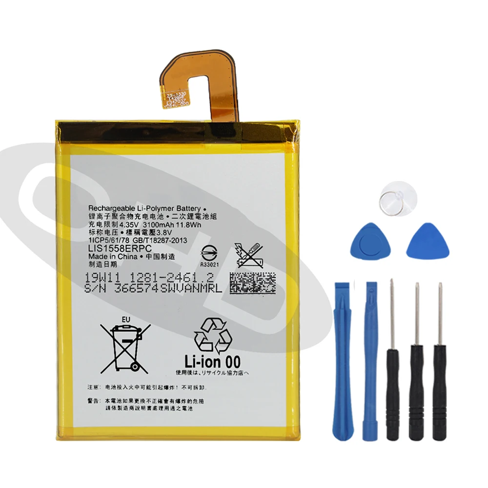 OHD оригинал высокое качество LIS1558ERPC батарея для Sony Xperia Z3 L55 L55T L55U Verizon Z3v 3100mAh + Feel