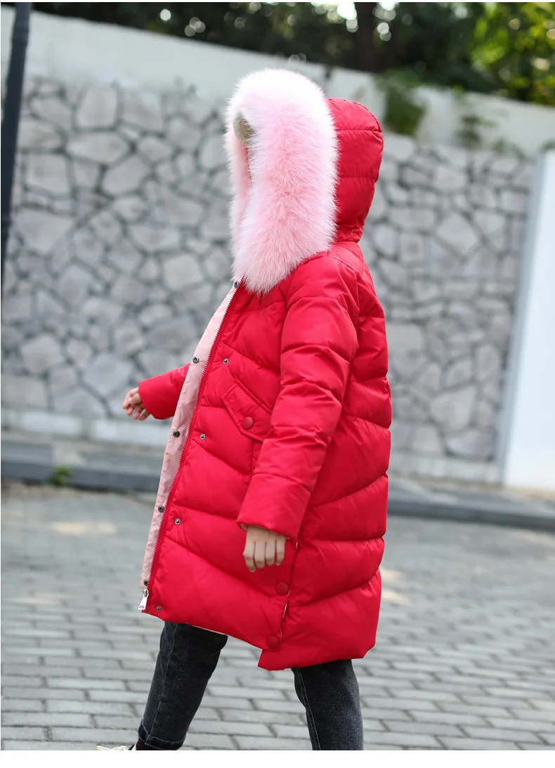 Пуховик для девочек 14 лет, зимнее белое пуховое длинное пальто однотонная утепленная парка с подкладкой для девочек Детская верхняя одежда