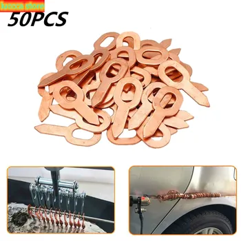 

50 s copper plated Oval dent puller rings, car body paint free face lift repair tool, dent removal tool kit, wash tool