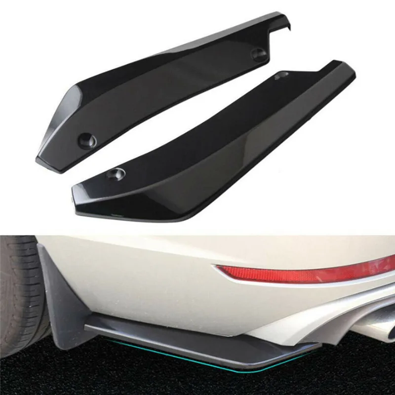 

2pcs Universal Carbon Fiber Look Rear Bumper Lip Diffuser Splitter Canard Protector Automobile