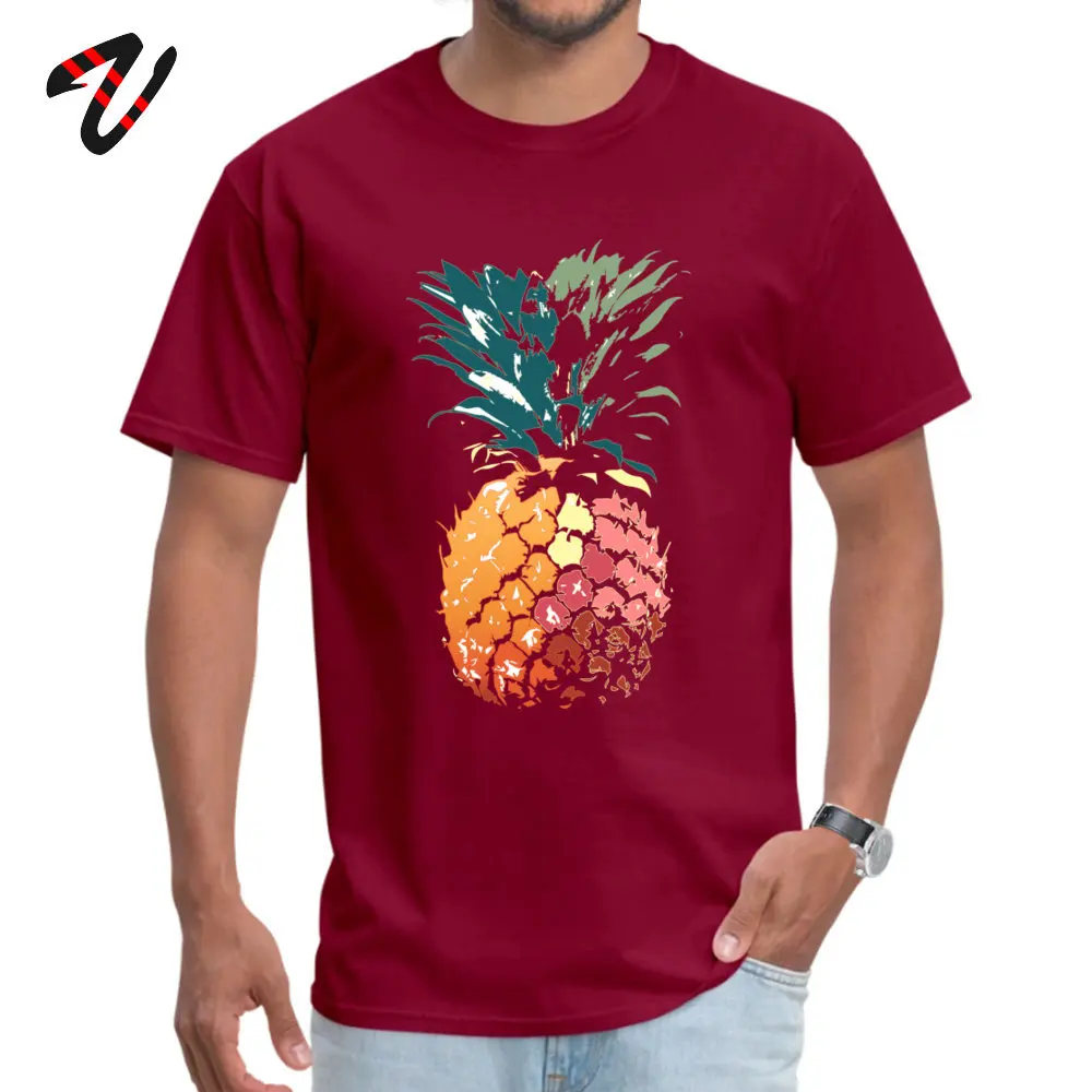 Nice_drawn_colored_painted_pineapple_art_ Funny Adult T-shirts Round Neck Short Sleeve 100% Cotton Tees Simple Style T Shirts Nice_drawn_colored_painted_pineapple_art_8875 maroon