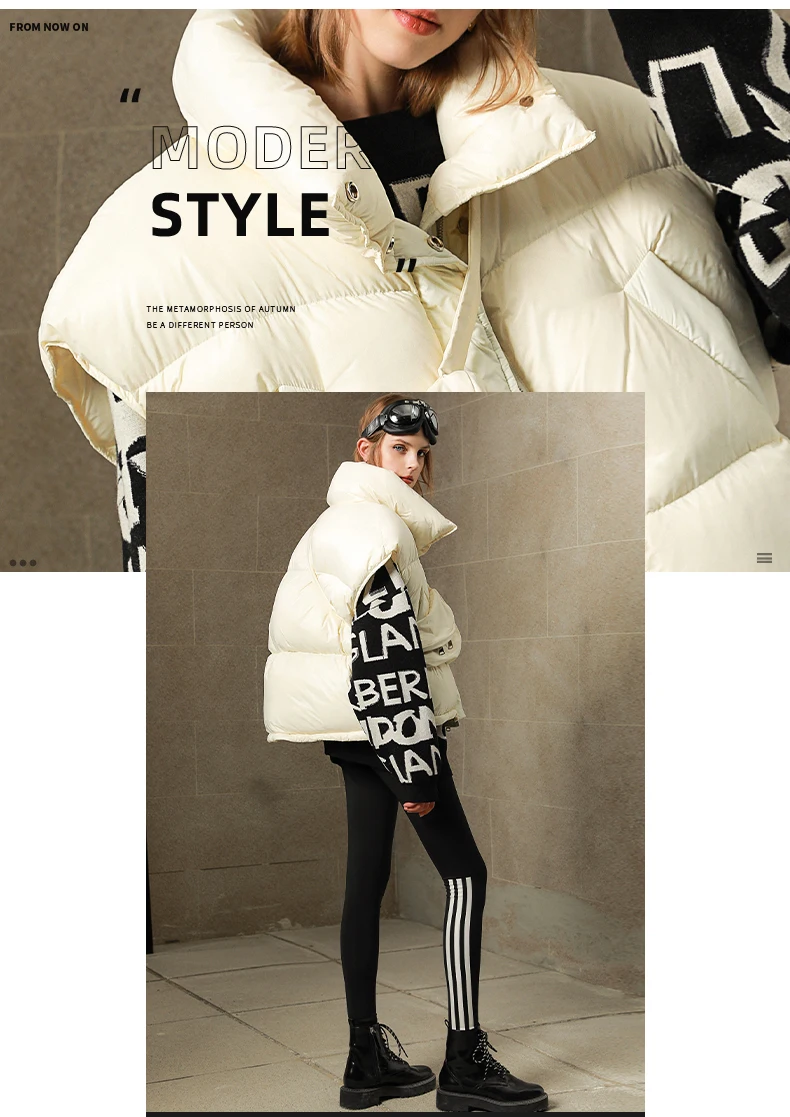 Waliicorners Streetwear Style Women White Duck Down Coat Waist Bag Thicken Warm Outwear 10 H52e62d6bcc25452c8b7890d1e5c389c1z