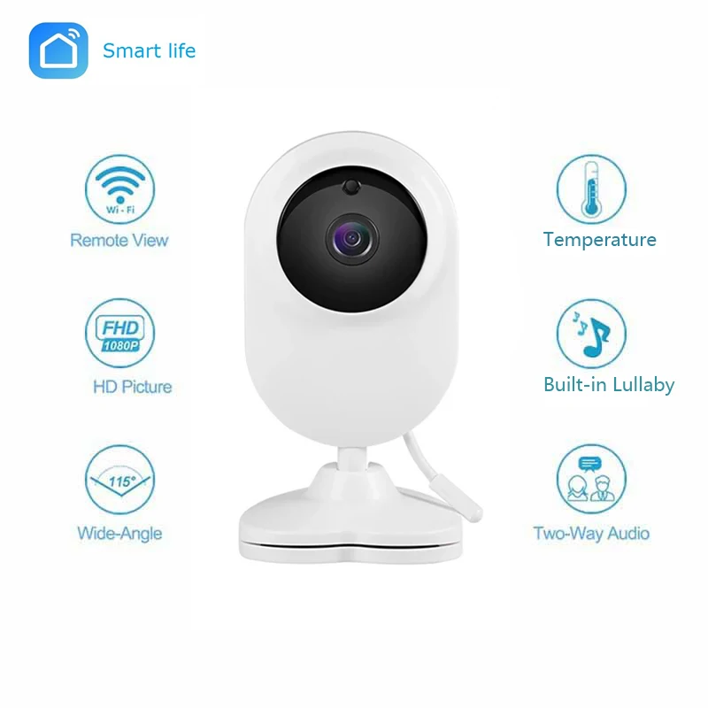 Wouwon Дисплей Температура играть Колыбельная Tuya приложения Smartlife 1080p Домашняя мини