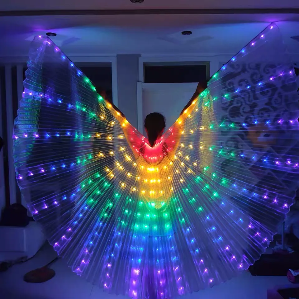 Hot sale belly dancing fairy wings Miss Isis's Cape LED light butterfly clothing |