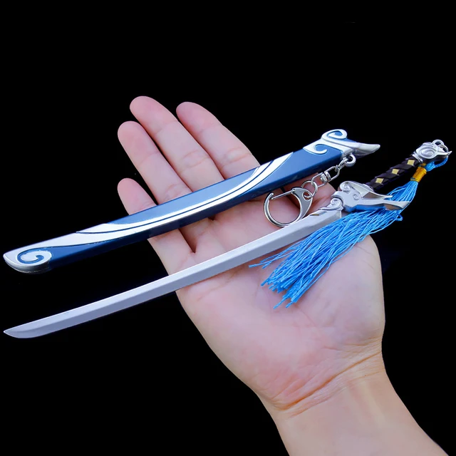 22cm Sword League of Legends Sword Yasuo Blast Swords LOL Katana Alloy Keychain Weapon Model Collection Toys for Children Gift 3