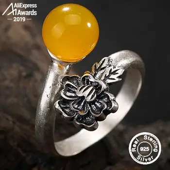 

NOT FAKE Israel S925 Fine Antique shop Ring Sterling Silver handicraft lord noble Natural Artisan Baltic Natural Gemstone amber