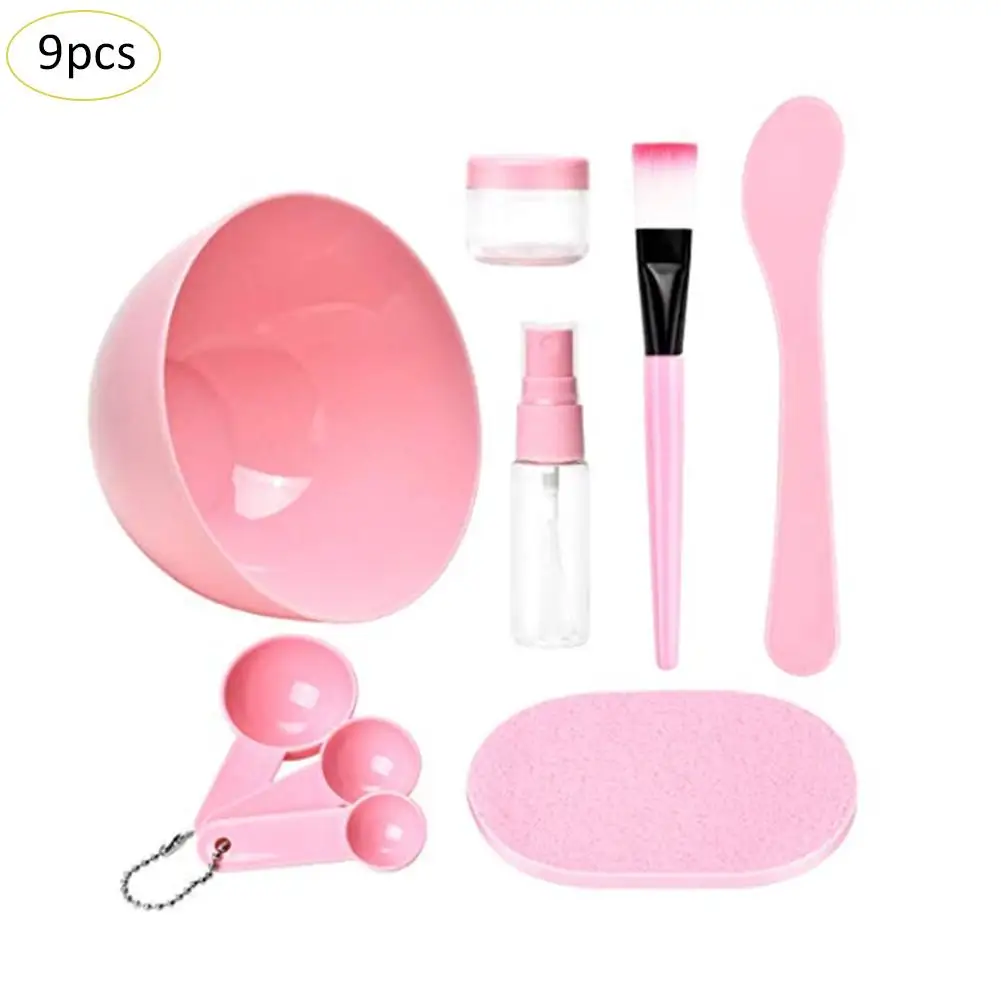 9 In 1 Makeup Bowl Set DIY Mask Tool Facial Beauty Cosmetic Makeup Tool With Brush Mixed Stir Spatula Stick Measuring Spoon Kit