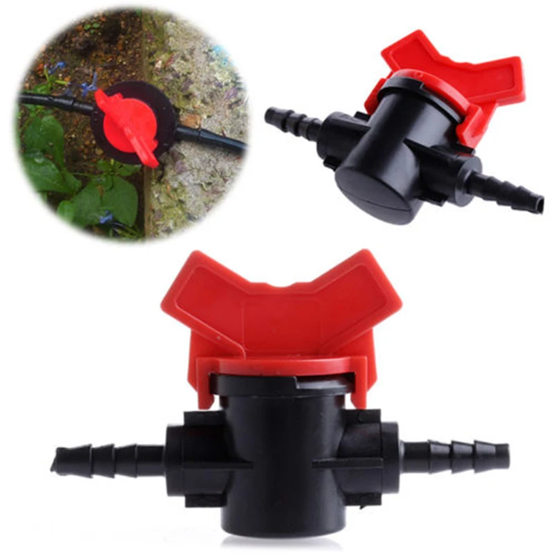 2/5pcs 4mm PCV Parts Coupling Pipe Irrigating Water Hose Switch Plastic Valve
