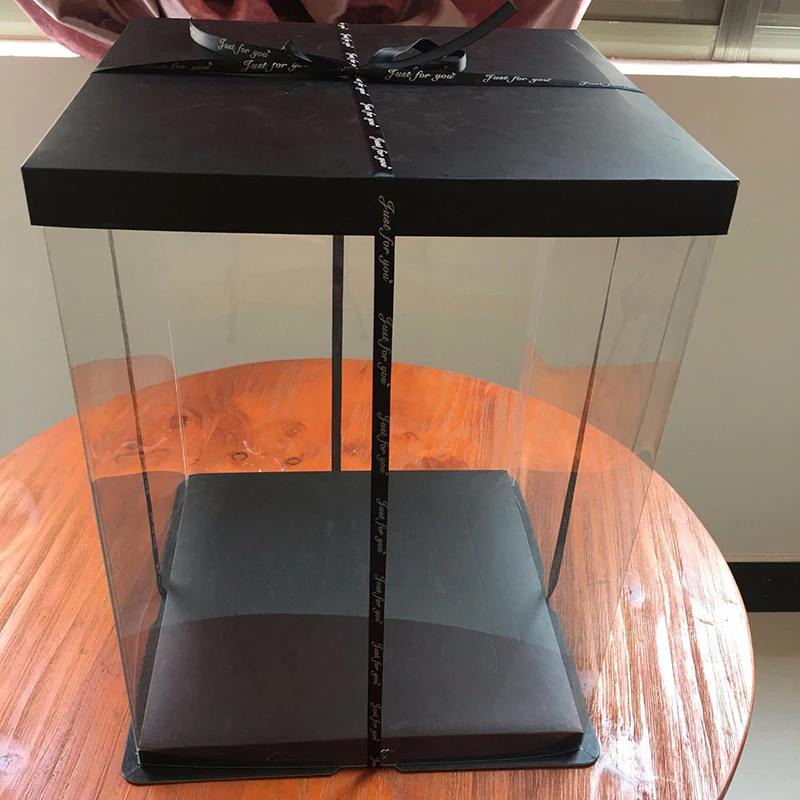 Прозрачная коробка Flone Подарочная на День святого Валентина с розовым медведем