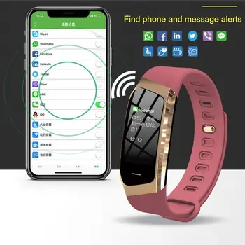 

E18 Smart Band Color Screen Pressure Heart Rate IP67 Sport Bracelet Tracker Monitor Fitness smart Wristband Waterproo O8Z3