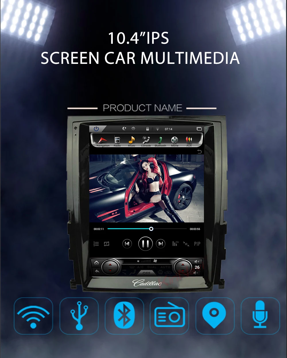 KiriNavi вертикальный экран Tesla style 1 Din Android 8,1 10," Автомобильный dvd-плеер для Cadillac Escalade SLS gps навигация автомобильное радио