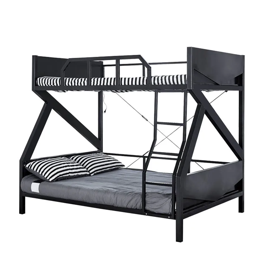 Multifuctional Bunk Bed Bedroom Coloured Lamp Iron Frame For Hotel School Kids Adult Twin With GuardRail Ladder | Мебель