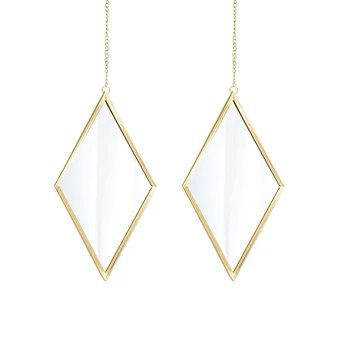 

2PCS Rhombus Creative Delicate Hanging Mirror Vanity Mirror for Bathroom