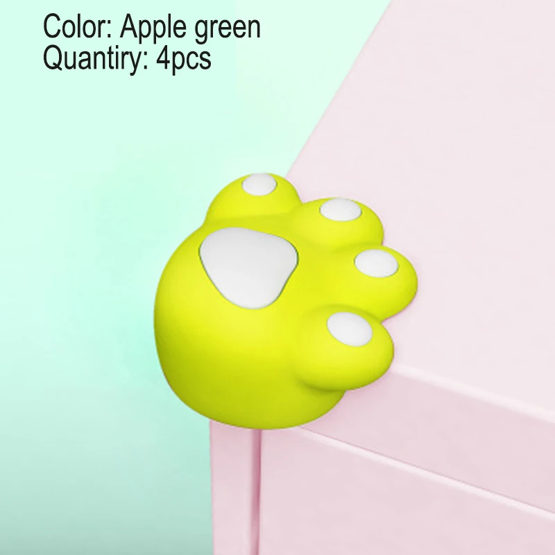 Apple green 4 шт. защита от столкновений стекло угловая защита чайный столик Crashproof защита угловая крышка розовые защитные принадлежности для детей - Цвет: Apple green
