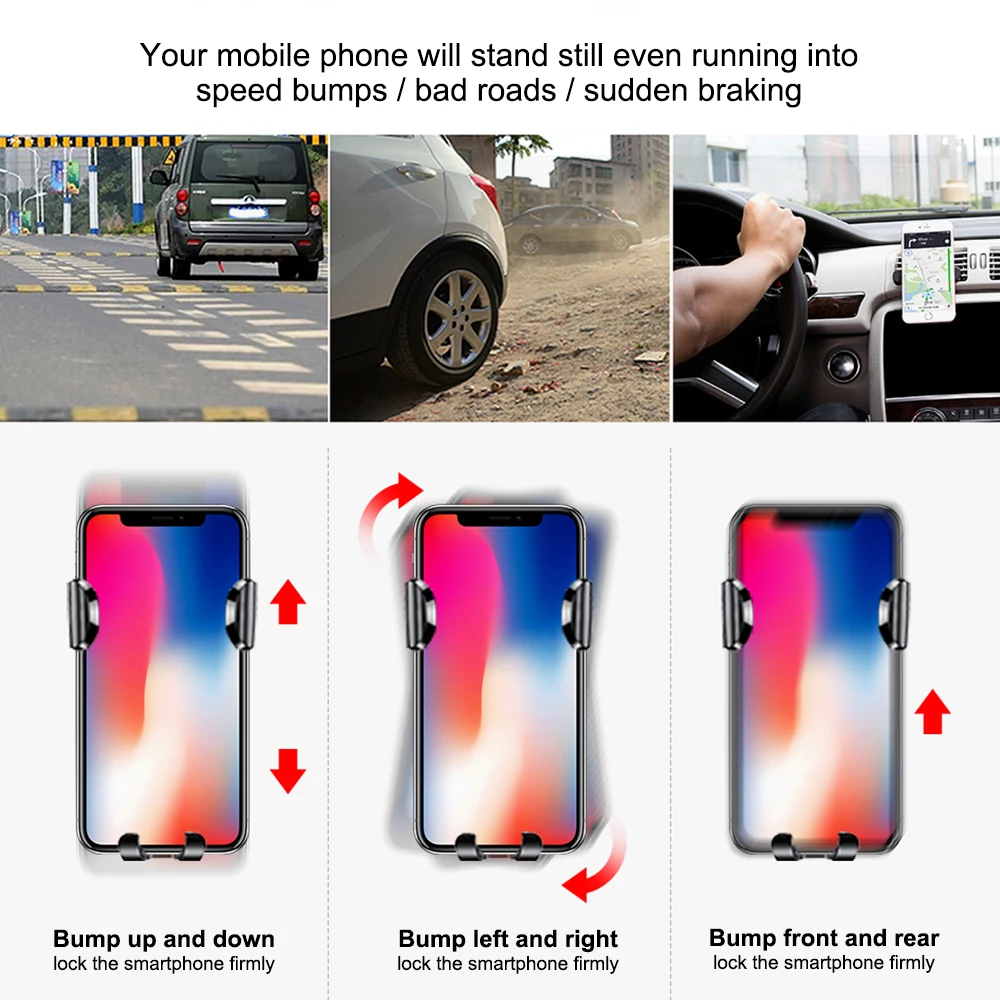 Swalle 15W fast charger car phone holder on dashboard New car holder stand Vehicle-mounted gravity wireless charger for phone