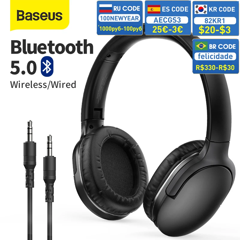  Baseus D02 Pro Bluetooth-наушники 5,0, складная гарнитура, спортивные наушники, игровые наушники для телефона, Bluetooth-наушники 
