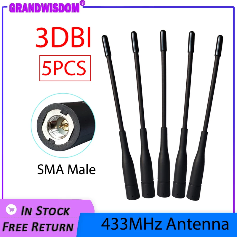 5pcs 433MHz IOT antenna SMA Male Connector antena 433 mhz antenne directional waterproof antennas for Walkie talkie wireless | Мобильные
