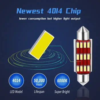 

Free Bulb Car Interior Dome Map Light Lamp Practical 2pcs Festoon 1860 LED Chip