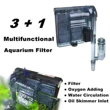 

3-in-1 Hanging Aquarium Filter Skimmer Fish Tank Waterfall Filter Water Pump For Aquarium Oxygen Water Circulation Filter