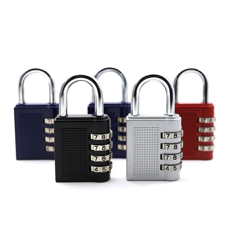 4 Dial Digit Password Bike Lock Bicycle Folding Lock Metal Code Padlock Weatherproof Security Padlock Zinc Alloy Cupboard Cab