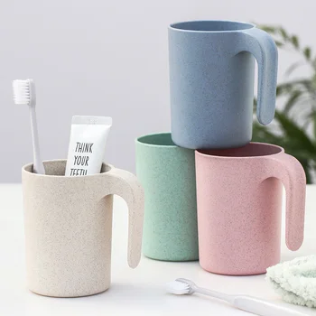 

10Pcs/set Toothbrush Cup Simple Solid Color Circular Cup Couple Simple Cup Water Tooth Bathroom Bottle Mouthwash Supplies Wash