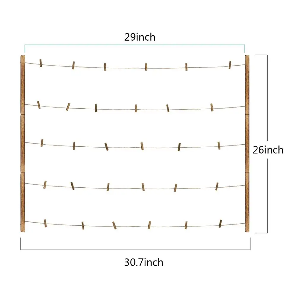 49 шт. деревянная фоторамка картина плакат вешалка Набор с 30 зажимами регулируемые шпажки коллаж принты с графическим изображением для декора стен