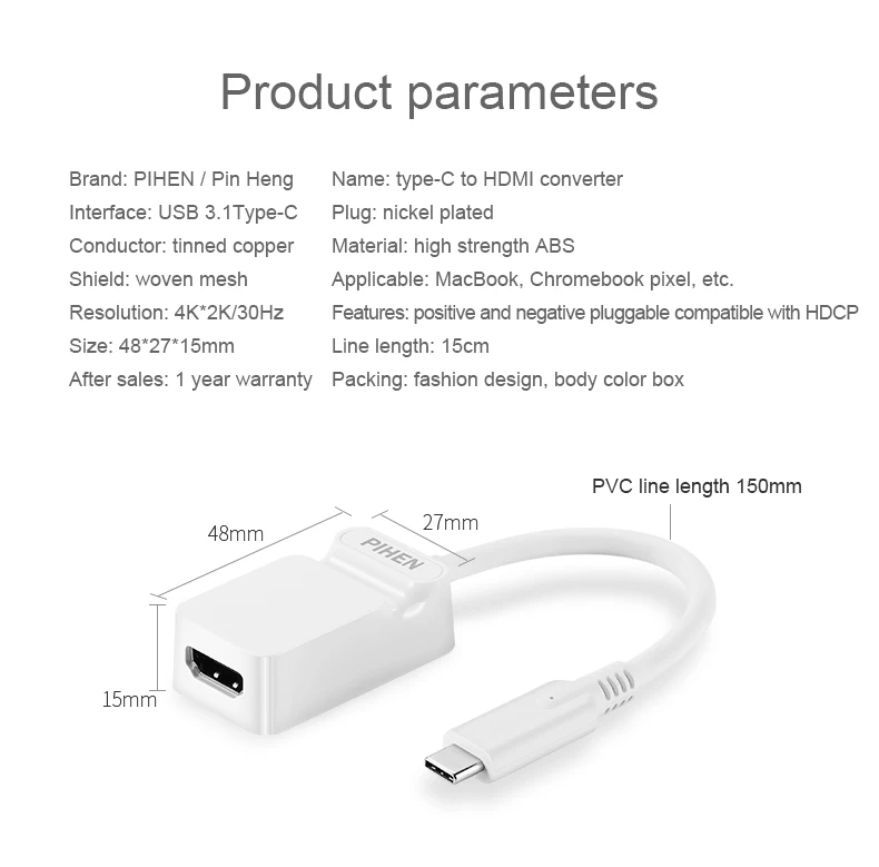 Usb type C к HDMI адаптер USB 3,1 USB-C к HDMI адаптер конвертер «Папа-мама» для MacBook huawei mate 20/P20 Pro Smasung S8