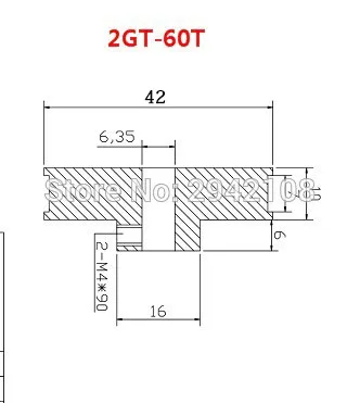 1 шт./лот шкив для 3D-принтера GT2 60 диаметр зубьев 5 мм 6,35 мм 8 мм 10 мм 12 мм 20mm2GT 60 зубчатый шкив для GT2 Ширина ремня 6 мм