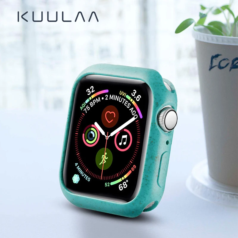 KUULAA бампер для Apple Watch Series 5 4 3 2 1 шт. чехол для Apple Watch тонкий защитный чехол рамка 40 44 38 42 мм чехол ремешок