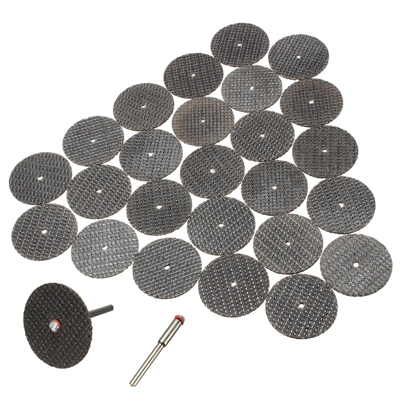 

New 25pc 32mm Resin Cutting Wheel Cut-off Discs Kit +1pc Mandrel For Rotary Tool 4XFD