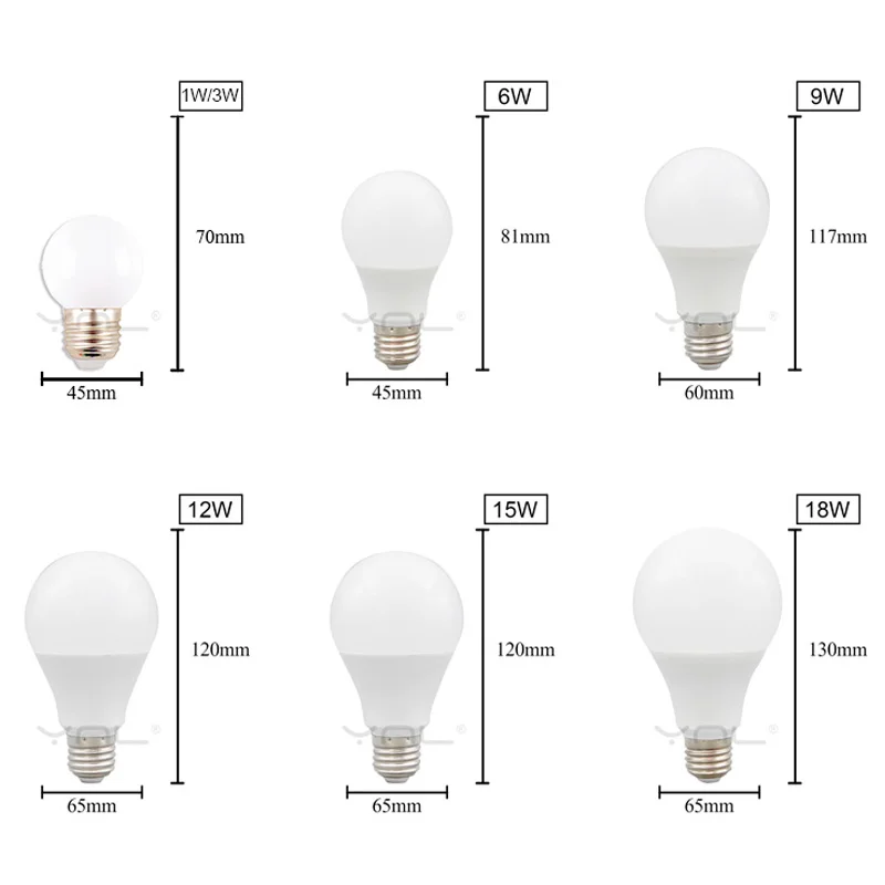 Bombillas E27 Светодиодный светильник 220 в 18 Вт 15 Вт 12 Вт 9 Вт 6 Вт 3 Вт AC 220 В высокое качество ампульная лампада светодиодный E27 лампа
