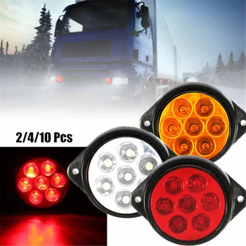 

24V LED Lights 7 LEDs Round Side Marker Lights Warning Lights for Truck Van Pickup Car Accessories
