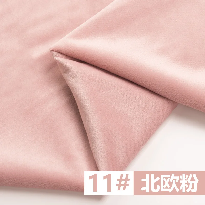 Ширина 155 см серый измельченный шелк Бирюзовый бархат диван шторы ткань обивка ткань на полярда Pleuche диван материал - Цвет: 11 pink